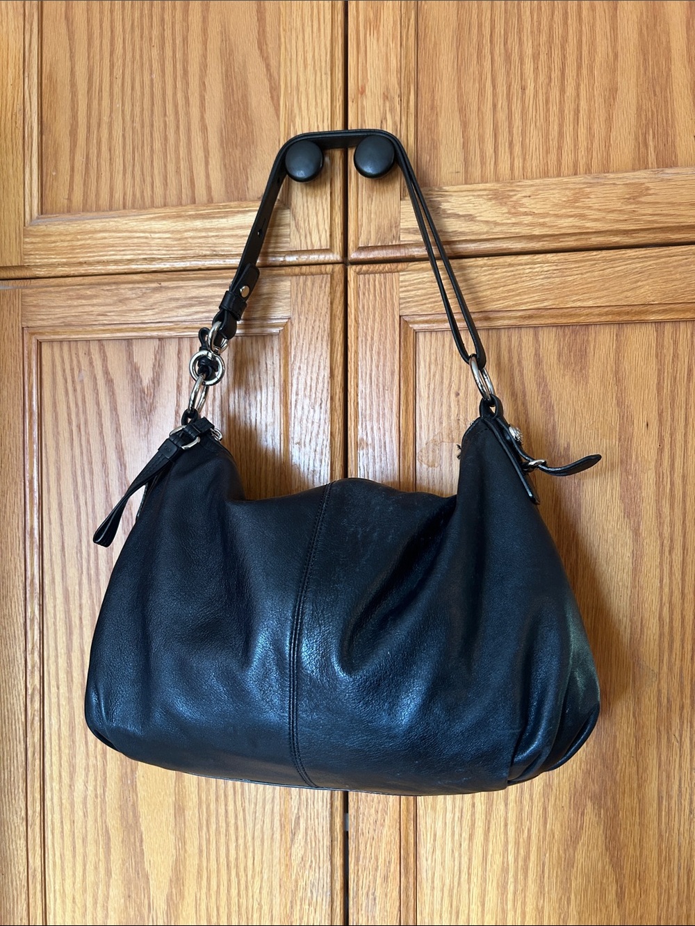 Vintage Black Leather Coach Ergo Hobo Bag